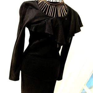 CHRISTIAN SIRIANO black fitted dress